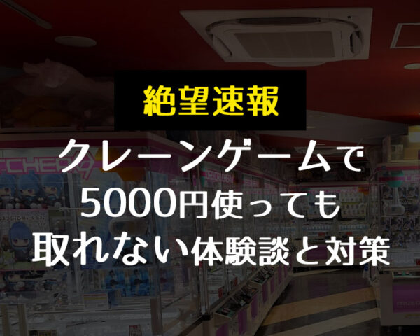 【絶望】クレーンゲームに5000円使っても取れない体験談と対策【収穫なし】